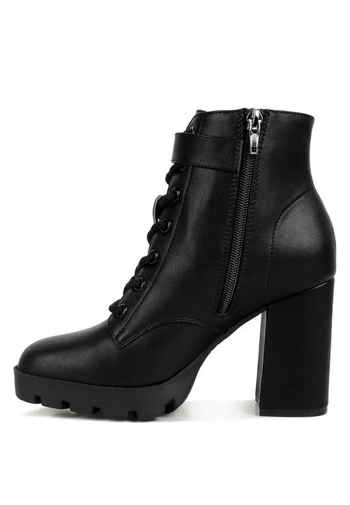Grahams Faux Leather Lace up Boots