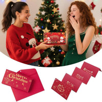 4PCS Christmas Cash Gift Envelope with Cartoongreeting Card-Creative Surprise Money Clipwallet & Unique Cash Box, Fun Holiday Gift Formen,Women & Any Recipient