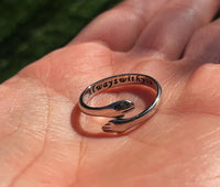 \"Always with You\" Hugging Arms Adjustable Ring